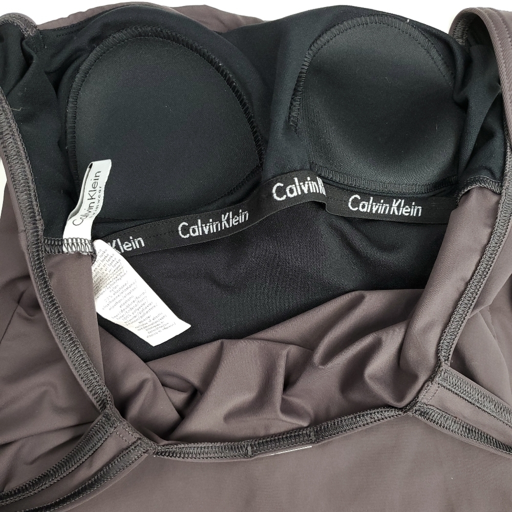 Calvin Klein Charcoal Wine One Piece Swimsuit 6 - Picture 8 of 11